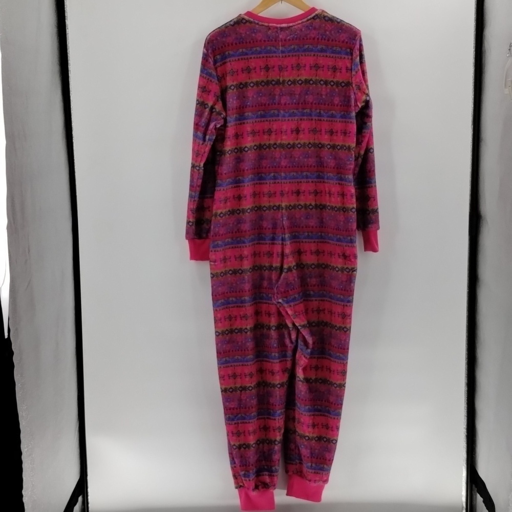 Natural Life one Piece pajamas pink blue multicolor x-small to small fleece zip - Picture 9 of 13